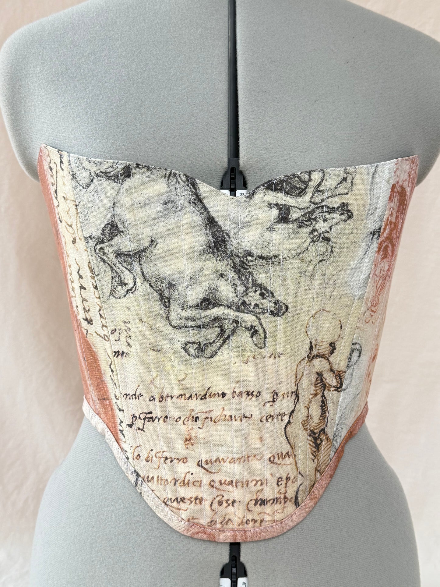 Reworked London Museum cropped back lacing corset - XS/S