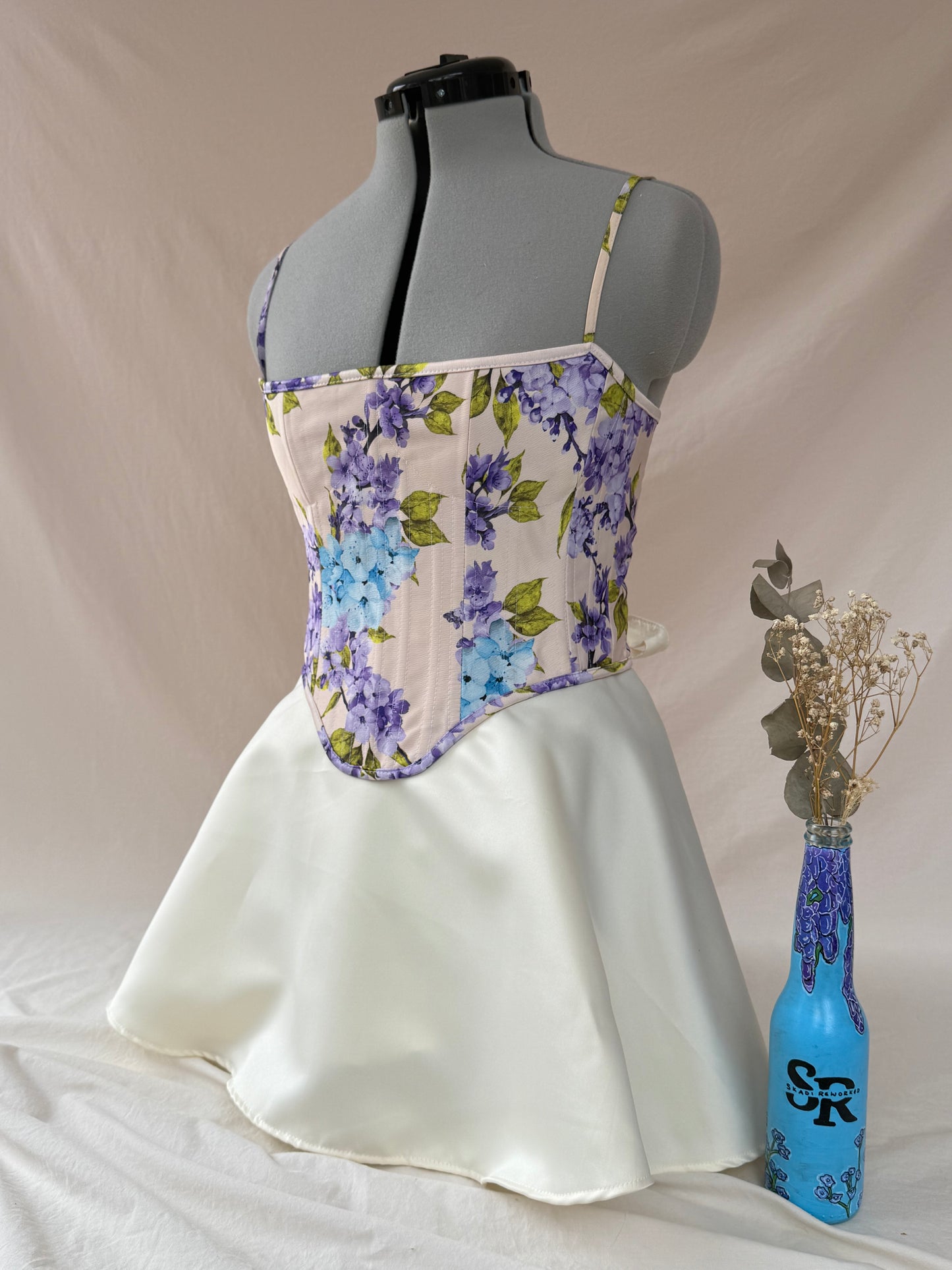 Reworked Wisteria back lacing corset with Mini Ballerina wrap skirt - XS/S