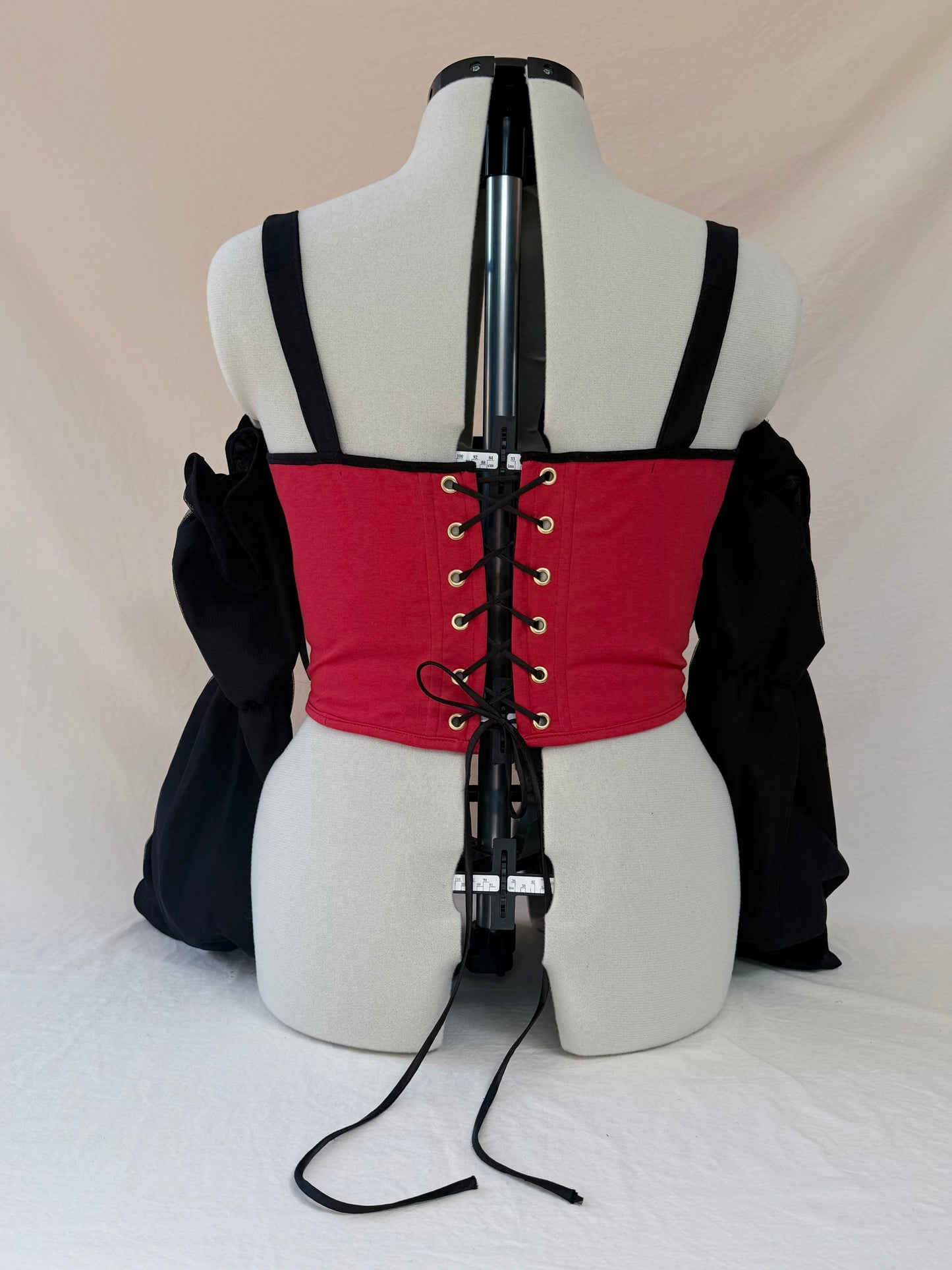 Ferrari Reworked back lacing corset with off the shoulder long sleeve - Size L