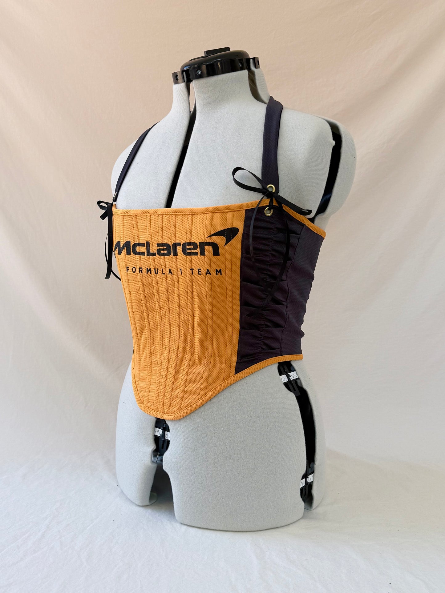McLaren Reworked cropped back lacing corset - S