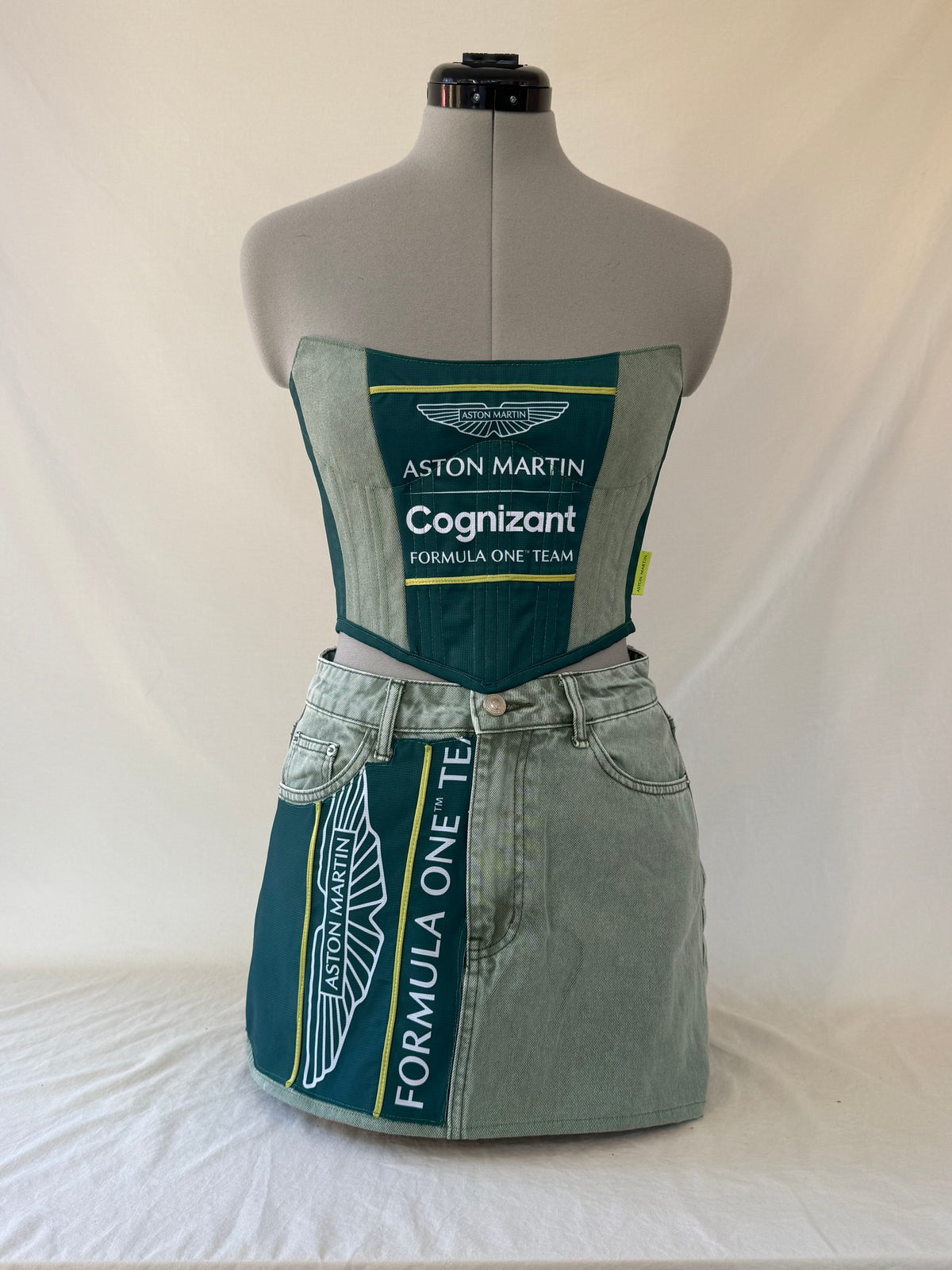 Reworked Aston Martin Corset and skirt set - XS