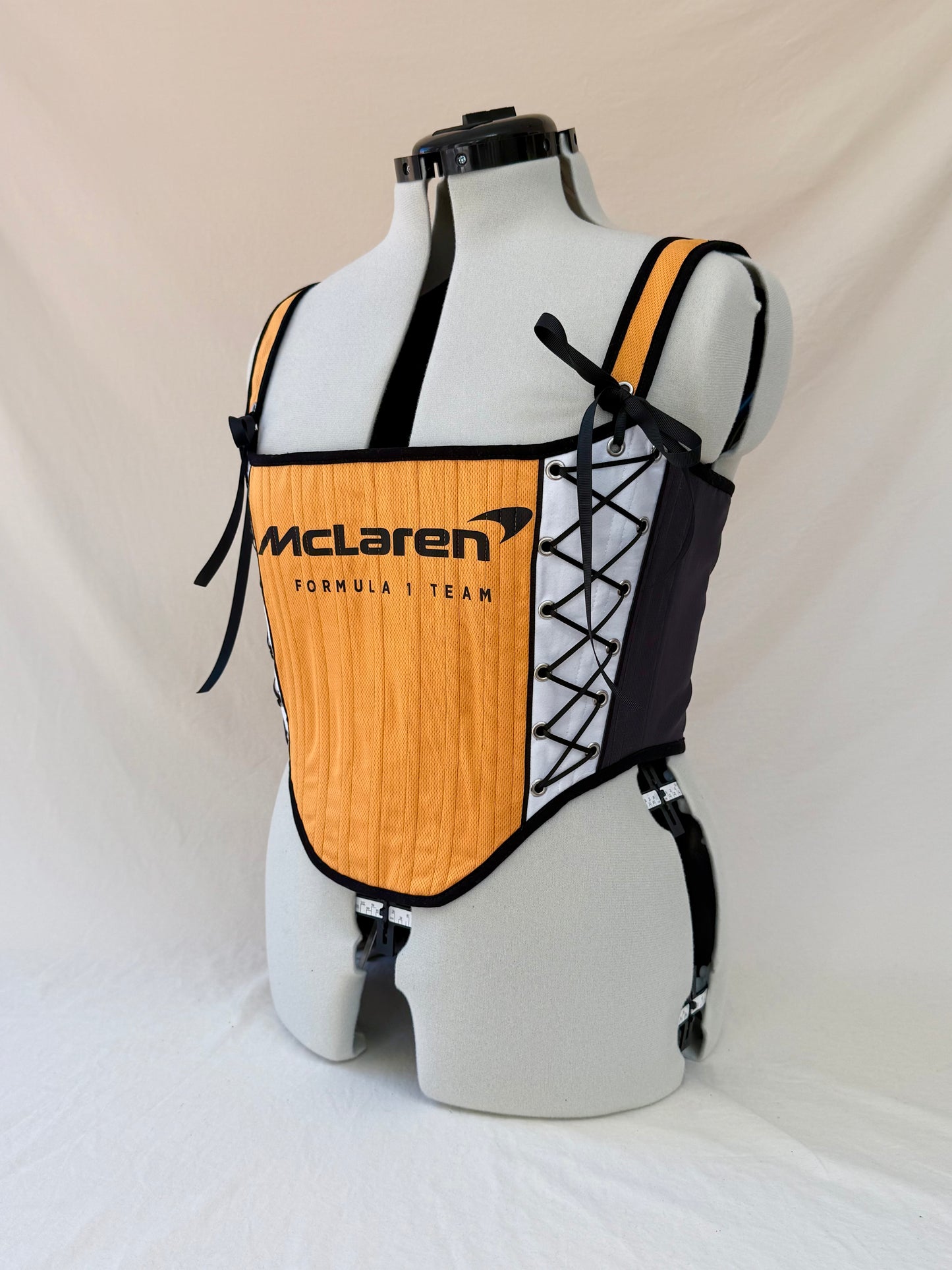 McLaren Reworked cropped back lacing corset - M-L