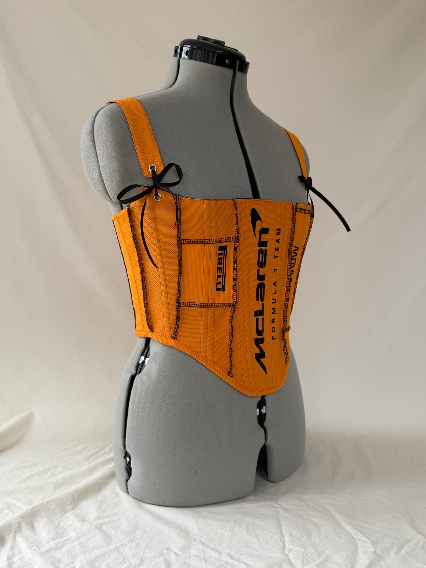 Reworked McLaren cropped exposed seam corset - S