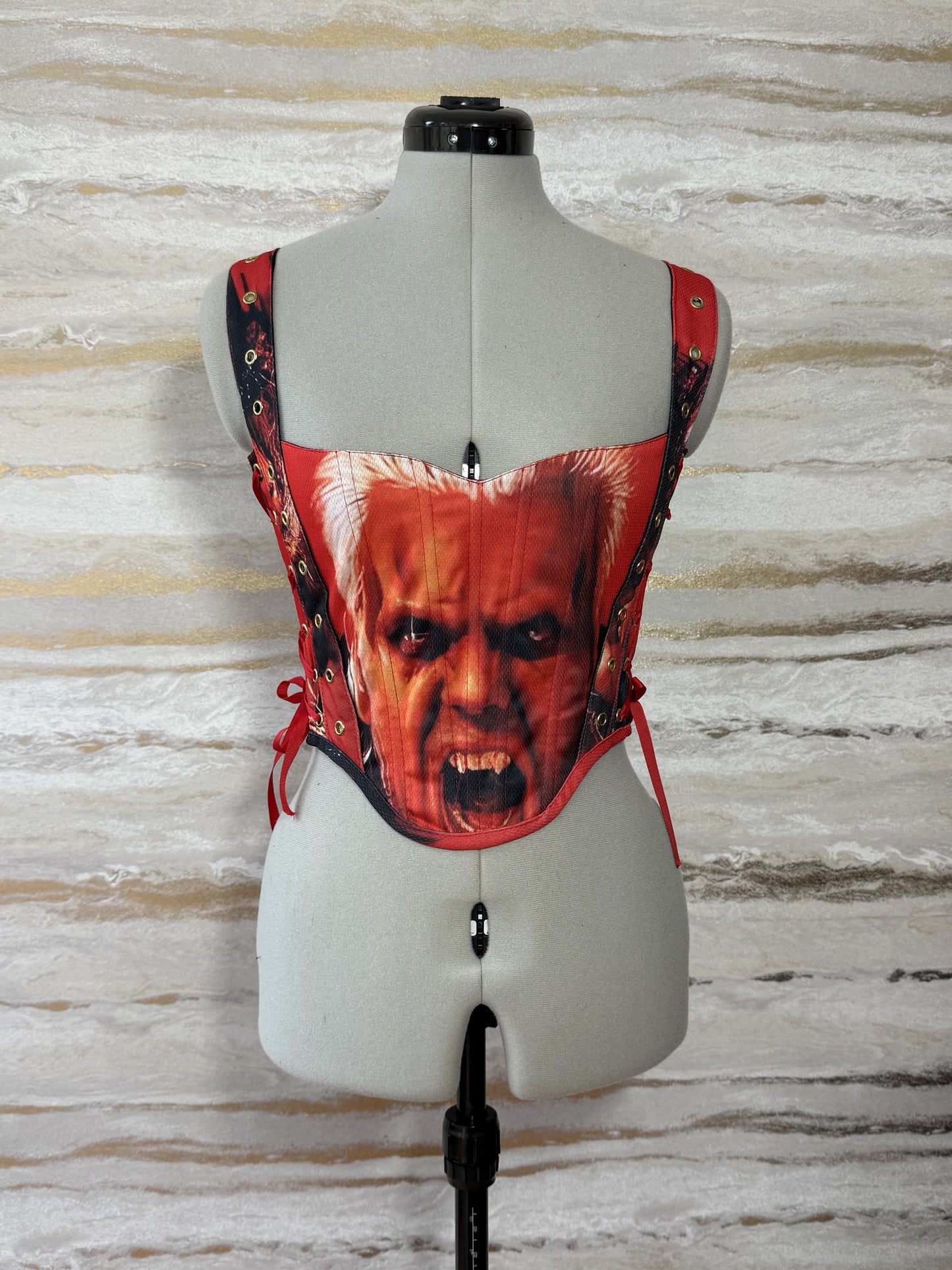 Reworked The Lost Boys cropped side lacing corset - XS