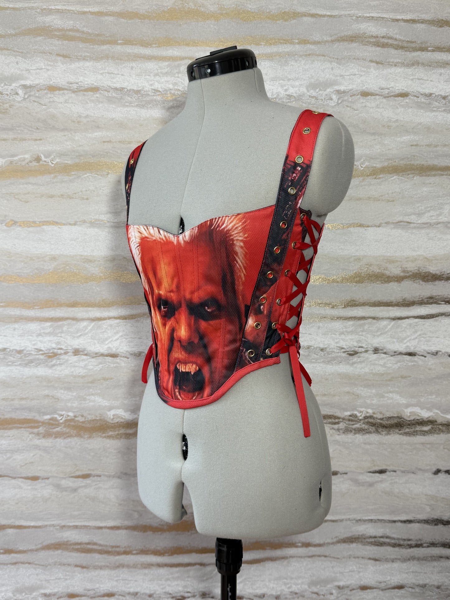 Reworked The Lost Boys cropped side lacing corset - XS