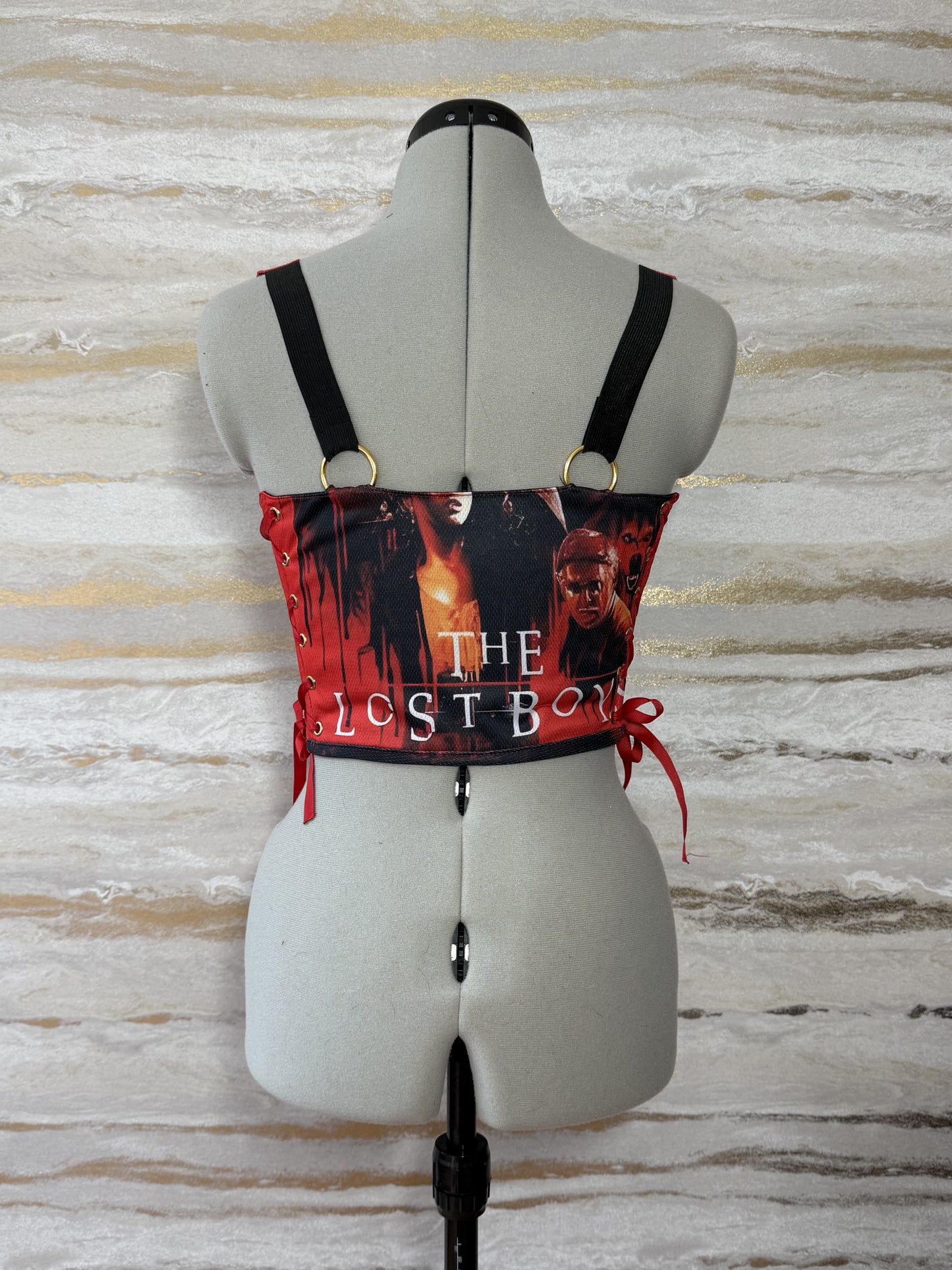 Reworked The Lost Boys cropped side lacing corset - XS