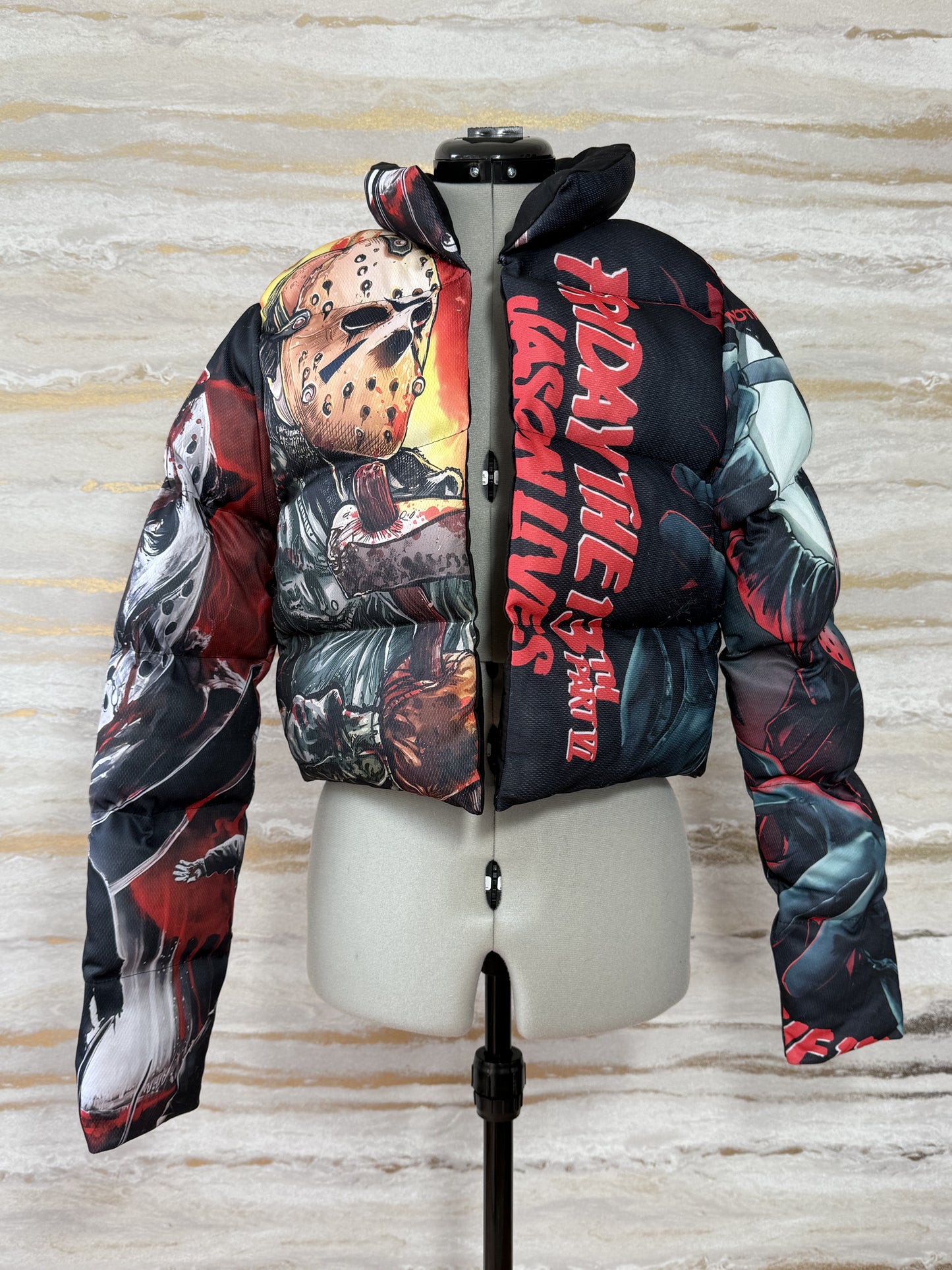 Reworked Jason/Friday 13th Puffer Jacket