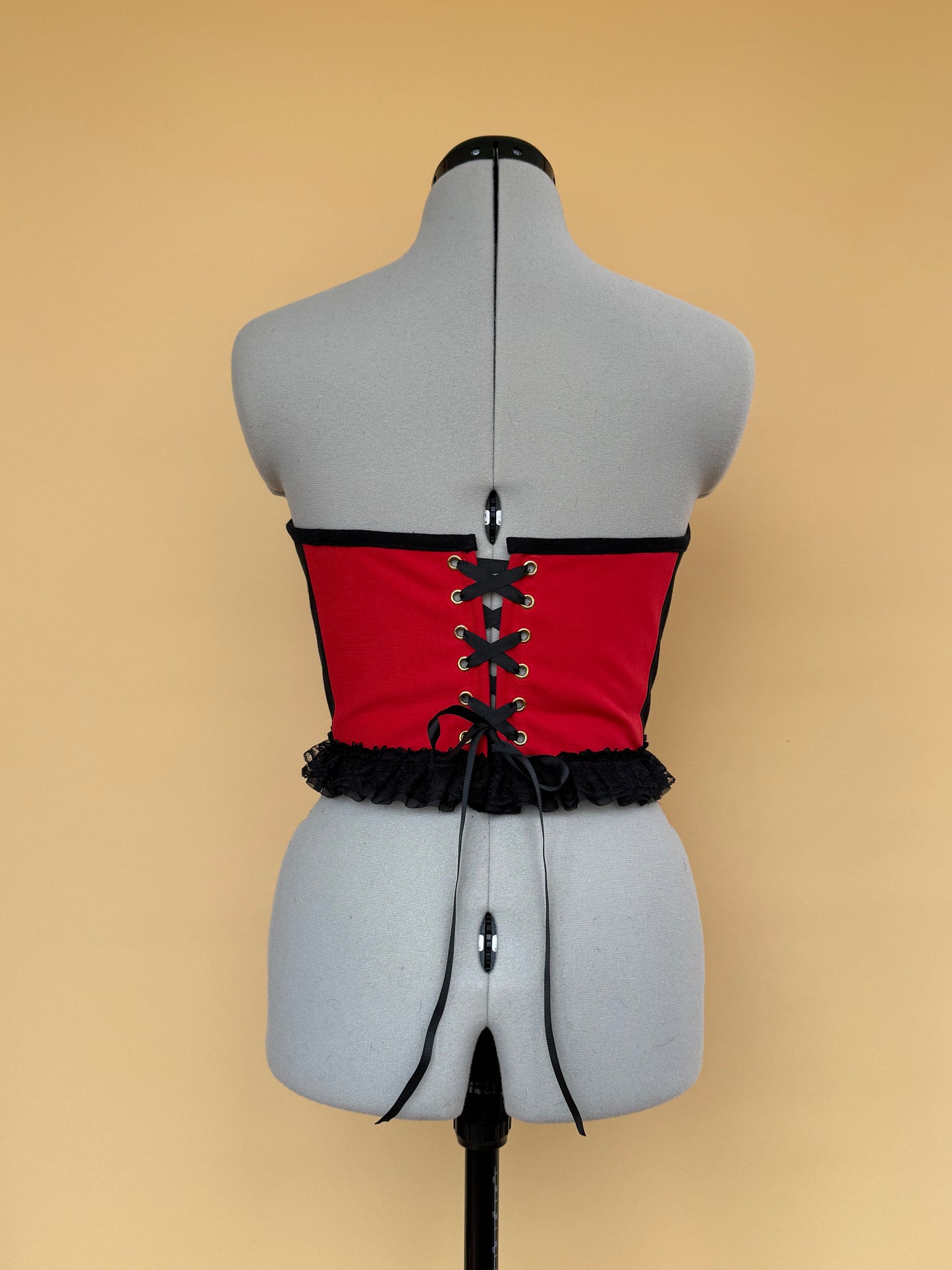 Sample Ferrari frilly corseted back lacing belt - XS