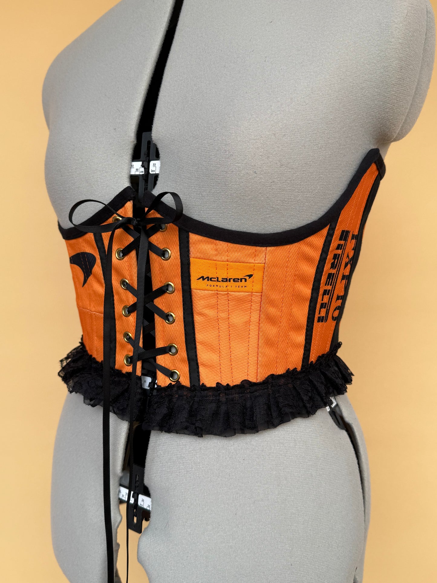 Sample McLaren frilly corseted belt - S