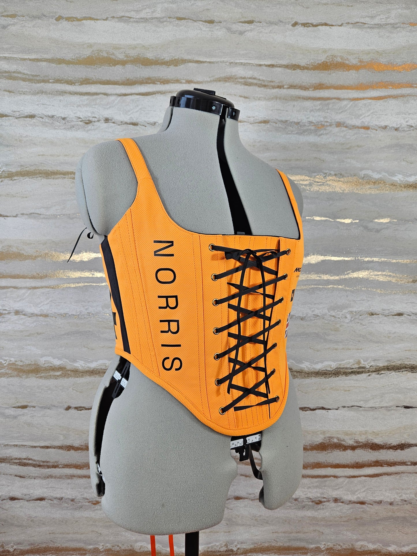 Reworked McLaren Lando Norris cropped back lacing corset - M