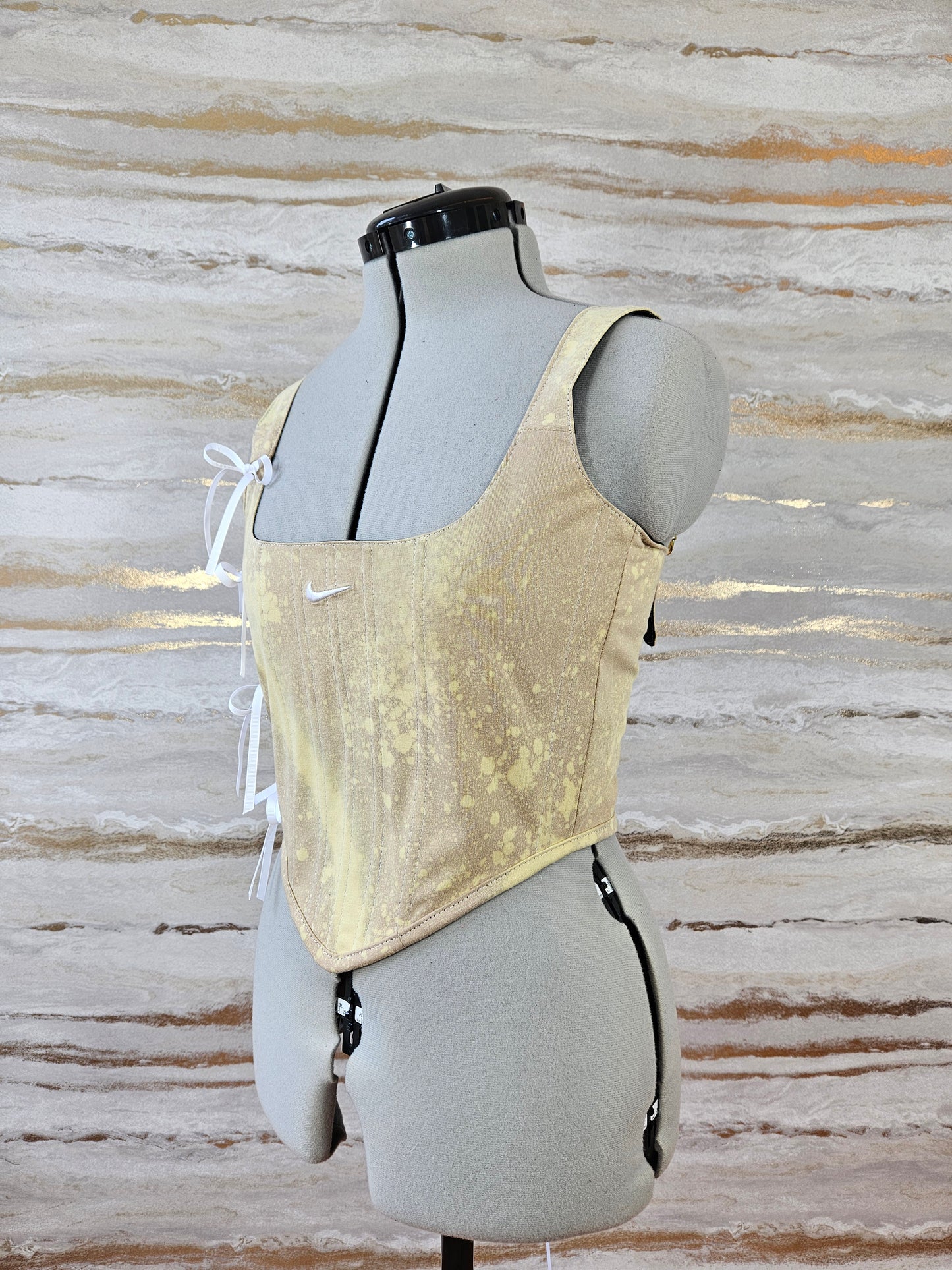 Reworked Nike cropped back lacing corset - XS/S