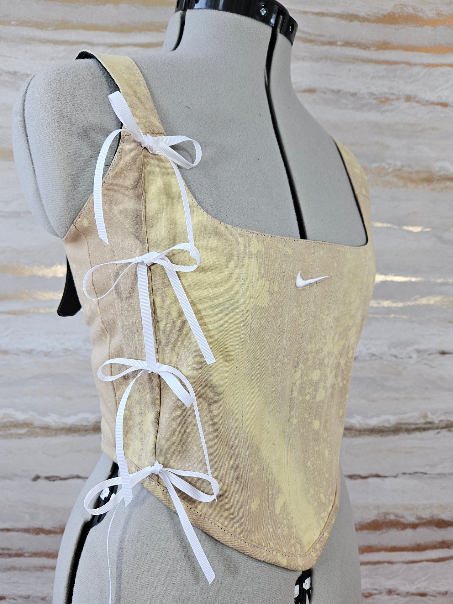 Reworked Nike cropped back lacing corset - XS/S