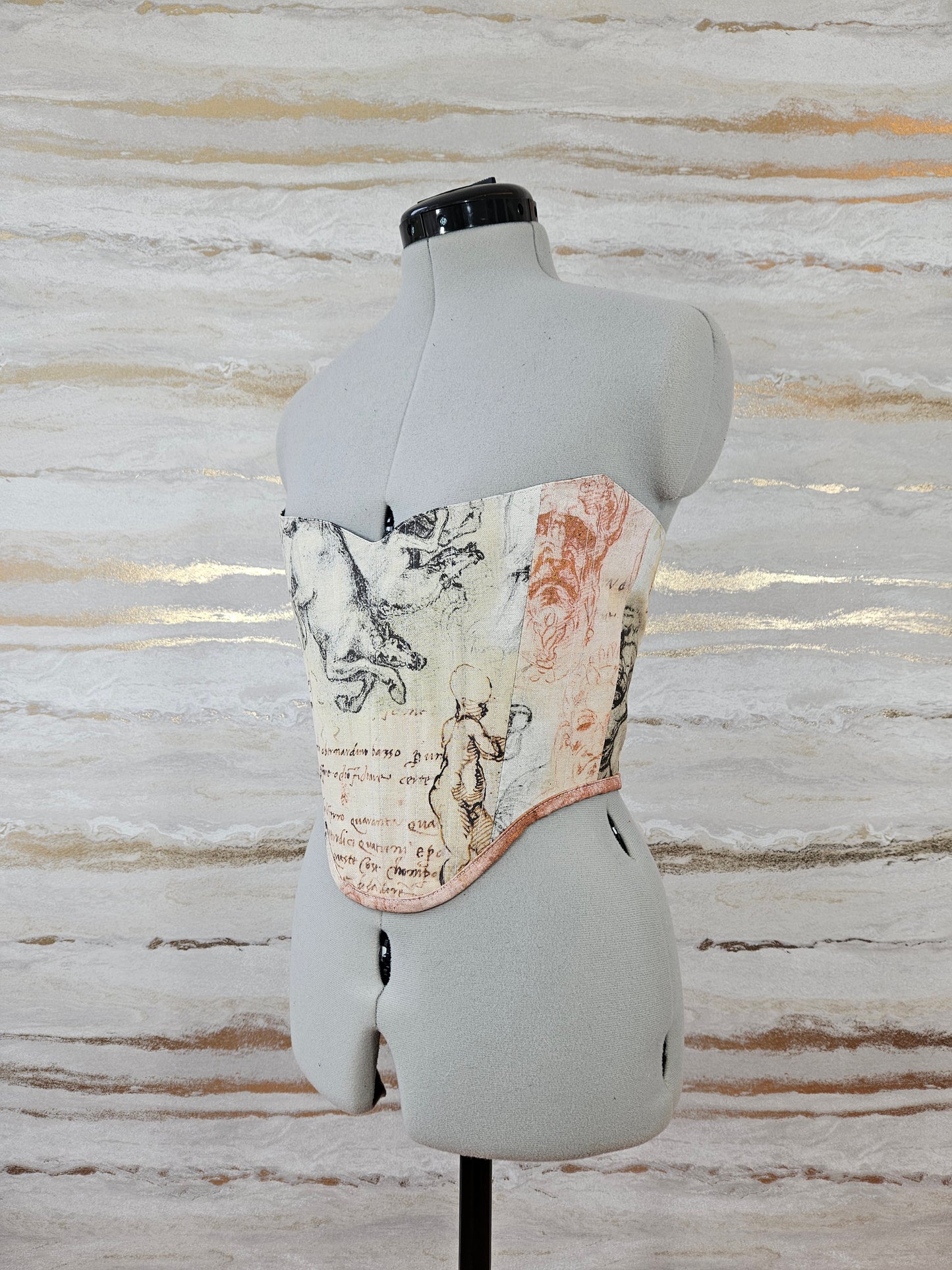 Reworked London Museum cropped back lacing corset - XS/S