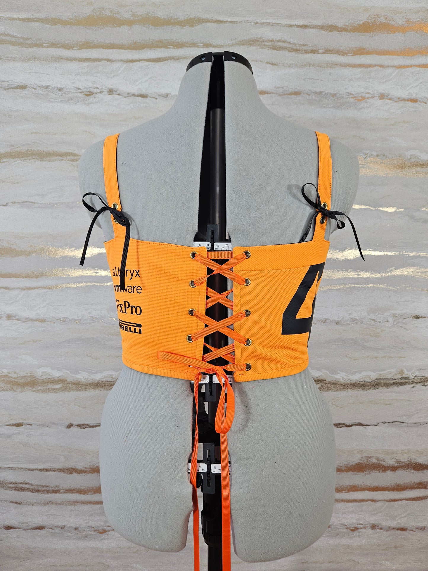 Reworked McLaren Lando Norris cropped back lacing corset - M