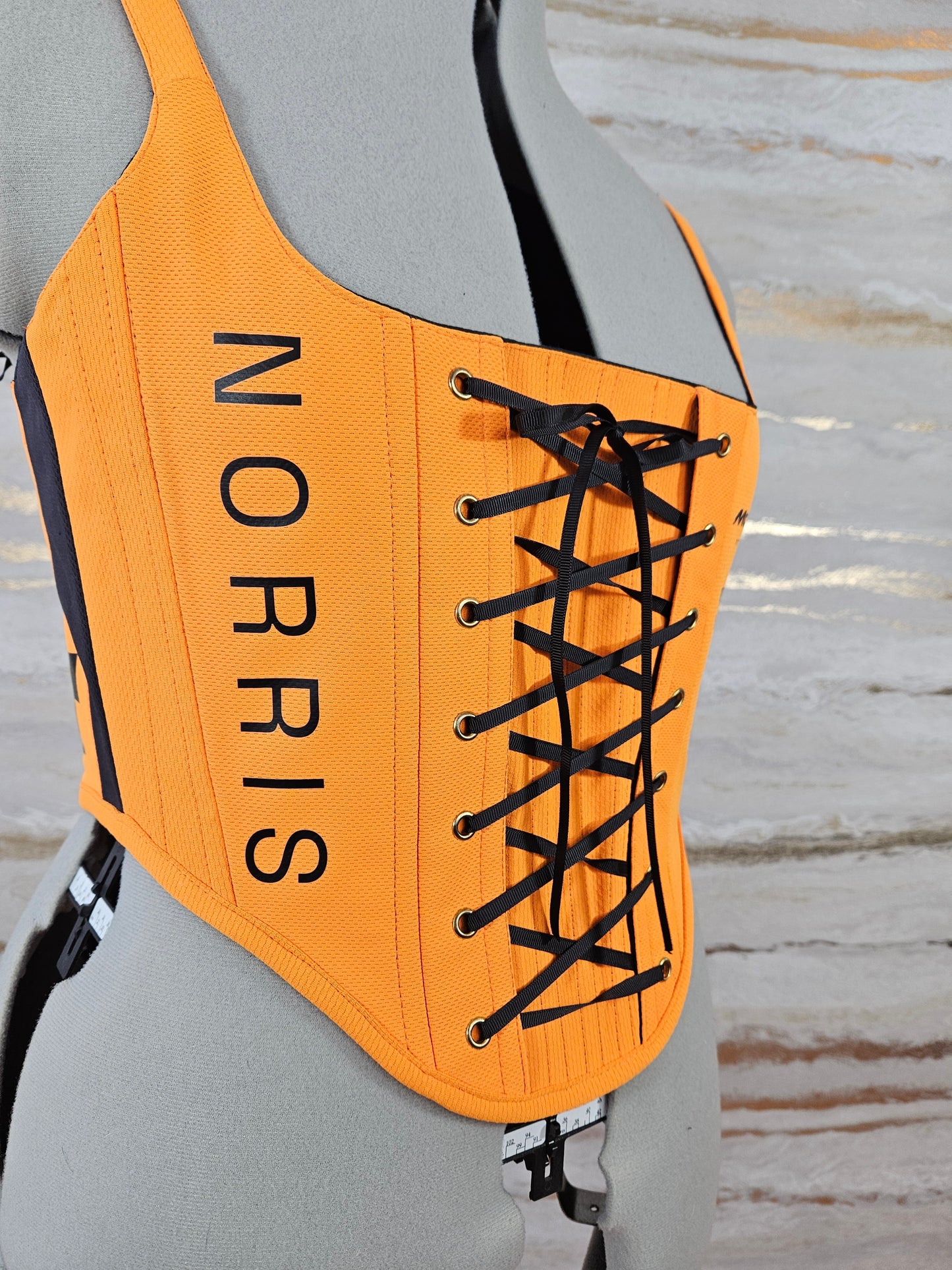 Reworked McLaren Lando Norris cropped back lacing corset - M