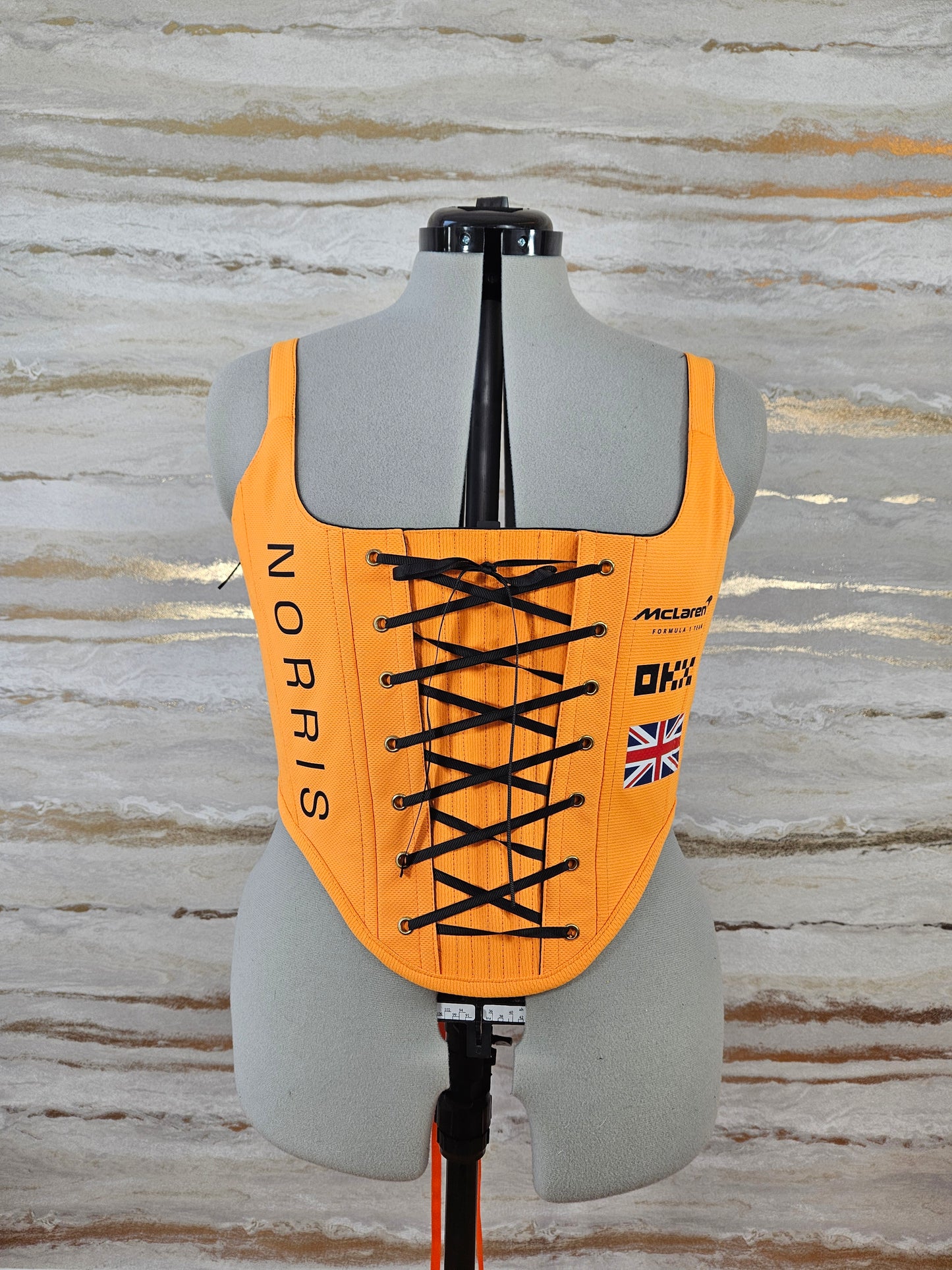 Reworked McLaren Lando Norris cropped back lacing corset - M