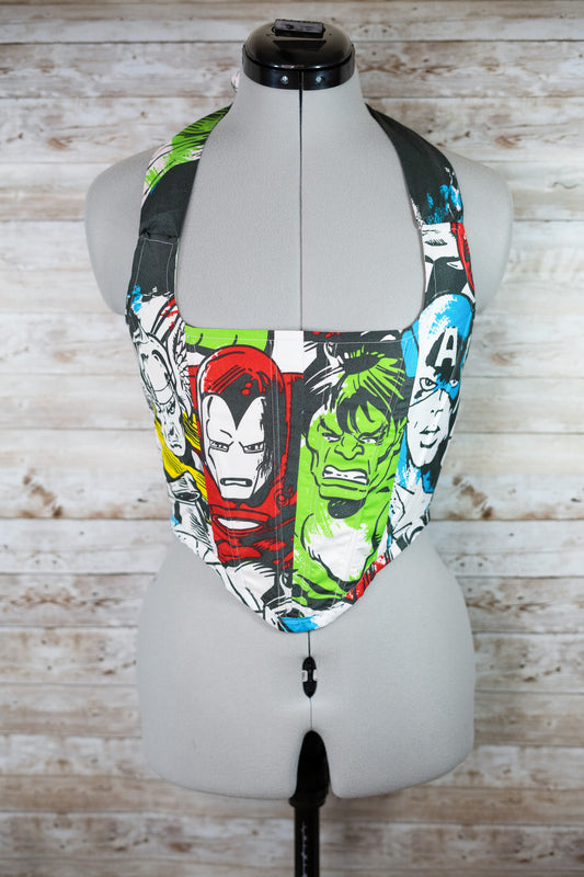 Avengers cropped halter neck back lacing corset -XS/S