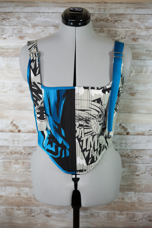 Batman cropped back lacing corset with Adjustable straps - S/M