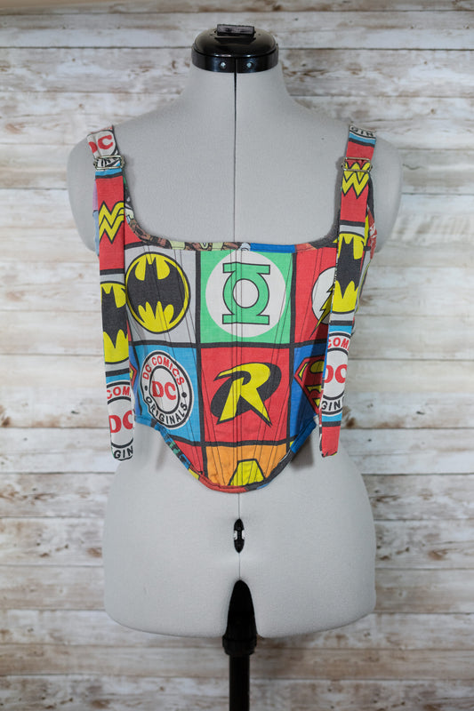 DC Comics cropped back lacing corset with adjustable straps - XS/S
